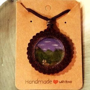 Wooden Landscap Necklace